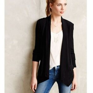 Anthropologie Black Blazer with Patterned Lining
